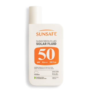 ضدآفتاب فلوئید سان سیف مدل solar fluid مناسب پوست حساس و چرب