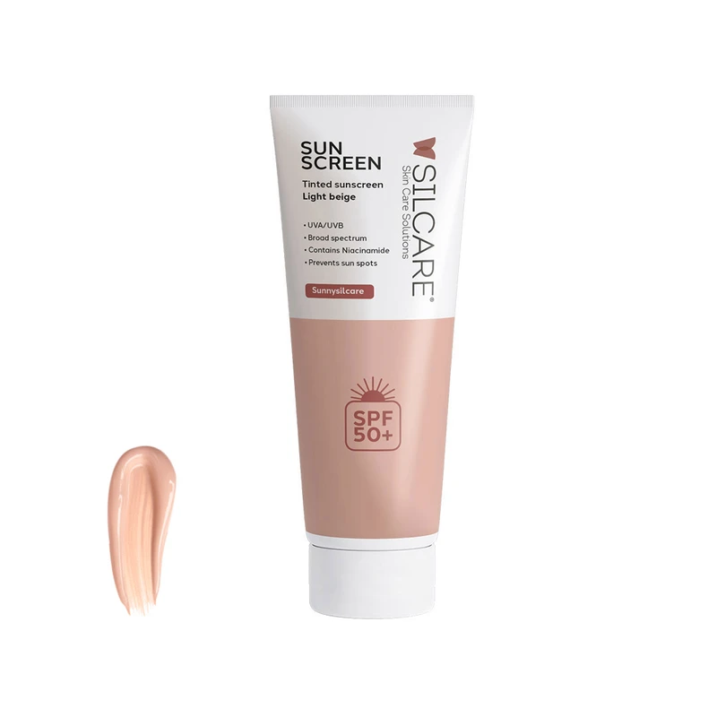 کرم ضدآفتاب رنگی سیلکر(بژ روشن /بژ طبیعی) SPF50