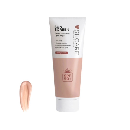 کرم ضدآفتاب رنگی سیلکر(بژ روشن /بژ طبیعی) SPF50