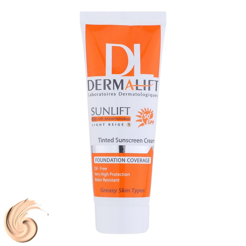 کرم ضد آفتاب رنگی درمالیفت شماره ۳(SPF50)