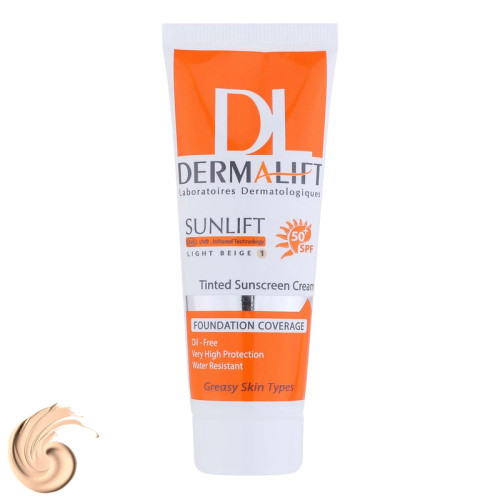 کرم ضد آفتاب رنگی درمالیفت شماره ۳(SPF50)
