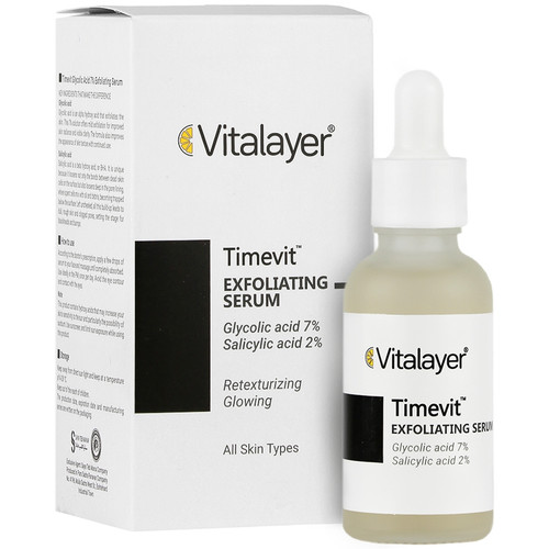 سرم لایه بردارملایم ویتالیر مدل Timevit مناسب انواع پوست حجم 30 میلی لیتر