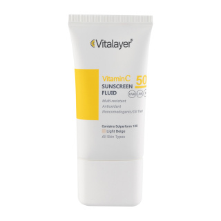 فلوئید ضدآفتاب ویتامین سی ویتالایر بدون رنگ SPF50